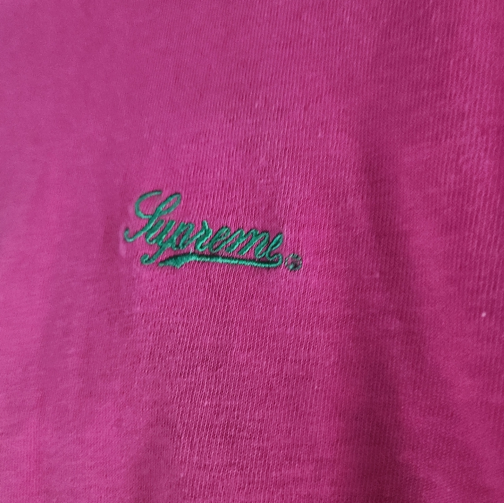 SUPREME purple and green long sleeve shirt with hood - Picture 2 of 8